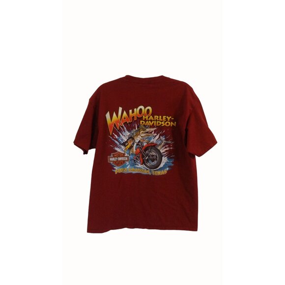 Harley-Davidson Go Ape Motorcycle T-Shirt Red 100% Cotton Size Men's Large - Picture 2 of 6